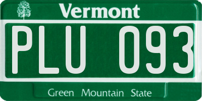 VT license plate PLU093