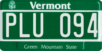 VT license plate PLU094