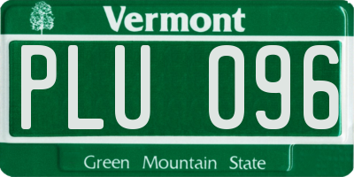 VT license plate PLU096