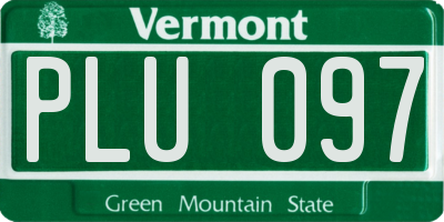 VT license plate PLU097