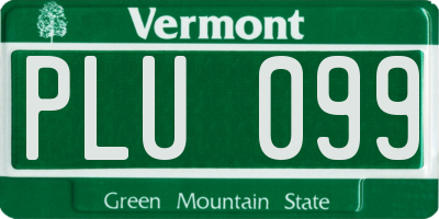 VT license plate PLU099