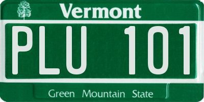 VT license plate PLU101