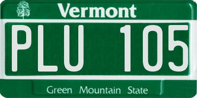 VT license plate PLU105