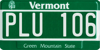 VT license plate PLU106