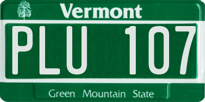 VT license plate PLU107