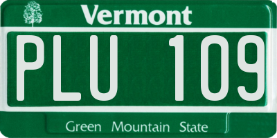 VT license plate PLU109