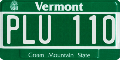 VT license plate PLU110