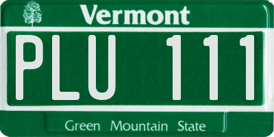 VT license plate PLU111