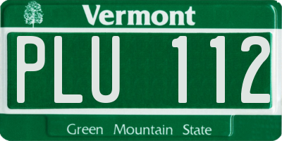 VT license plate PLU112