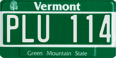 VT license plate PLU114