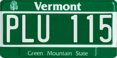 VT license plate PLU115