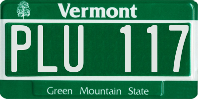 VT license plate PLU117