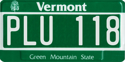VT license plate PLU118