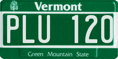 VT license plate PLU120