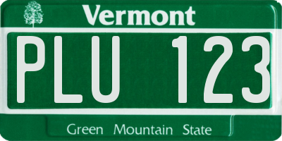 VT license plate PLU123