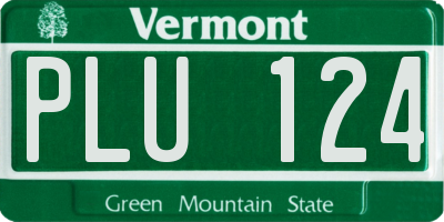 VT license plate PLU124