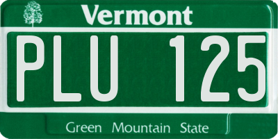 VT license plate PLU125