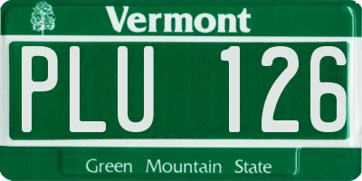 VT license plate PLU126