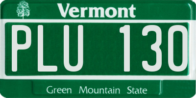 VT license plate PLU130