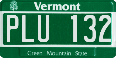 VT license plate PLU132