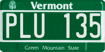 VT license plate PLU135