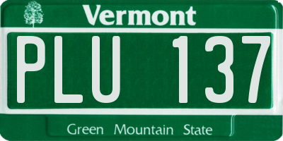 VT license plate PLU137