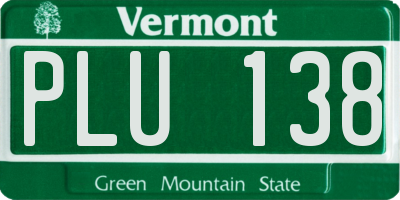 VT license plate PLU138