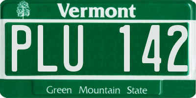 VT license plate PLU142
