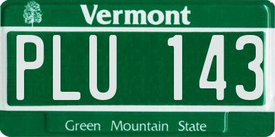 VT license plate PLU143
