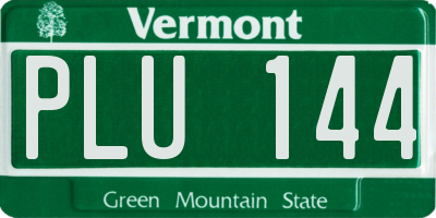 VT license plate PLU144