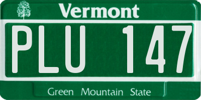 VT license plate PLU147