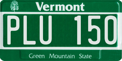 VT license plate PLU150