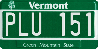 VT license plate PLU151