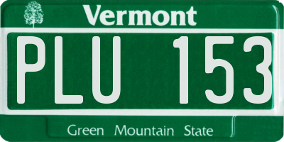 VT license plate PLU153