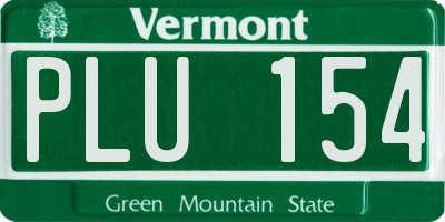 VT license plate PLU154