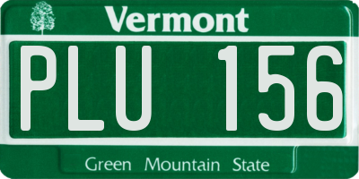 VT license plate PLU156