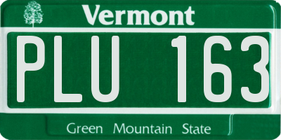 VT license plate PLU163