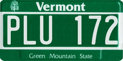 VT license plate PLU172