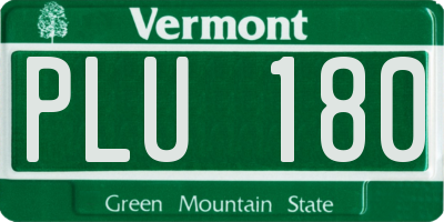 VT license plate PLU180