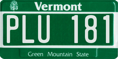 VT license plate PLU181