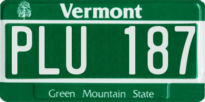 VT license plate PLU187