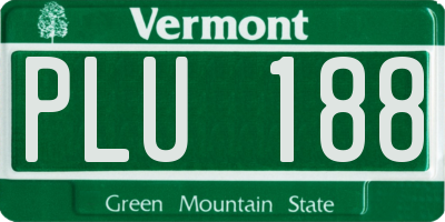VT license plate PLU188