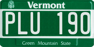 VT license plate PLU190