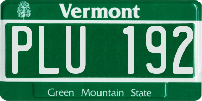VT license plate PLU192