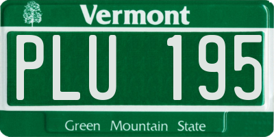 VT license plate PLU195