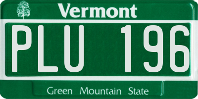 VT license plate PLU196