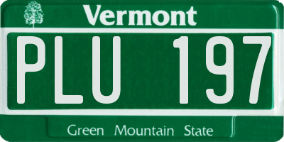 VT license plate PLU197