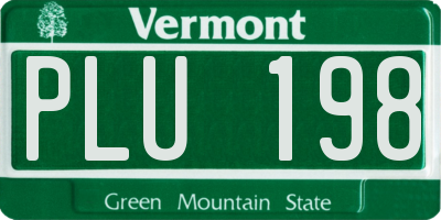 VT license plate PLU198
