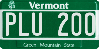VT license plate PLU200