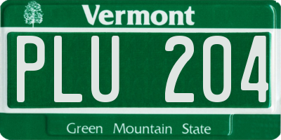VT license plate PLU204